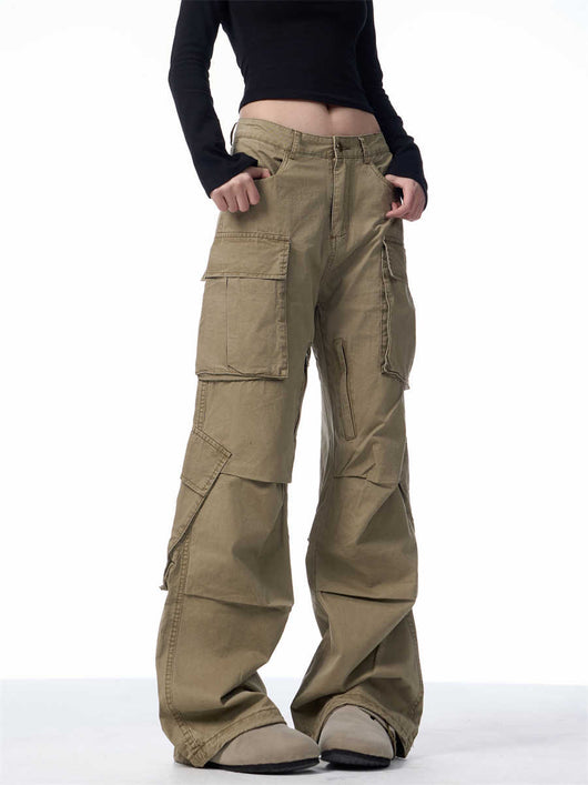 Pantalones Cargo Retro Sueltos con Múltiples Bolsillos - Image 3