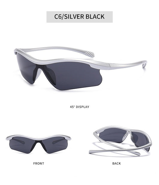 Blue frame sunglasses with blue mirrored lenses, ideal for outdoor sports and fashion wear. - Image 14