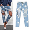 Pantalones Vaqueros Rectos Sueltos con Estampado de Estrellas para Mujer