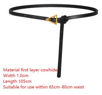 Cinturón de Cuero Fino con Detalles Triangulares para Mujer - Image 14