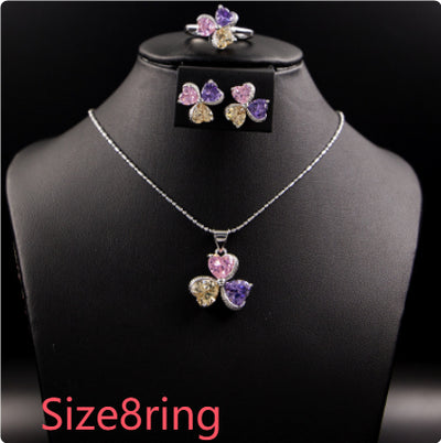 Conjunto de Joyería Trébol de Zirconia para Mujer - Image 14
