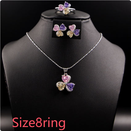 Conjunto de Joyería Trébol de Zirconia para Mujer - Image 14