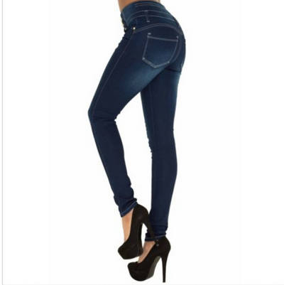 Jeans Talle Grande Cintura Alta Mujer - Stretch Slim Fit con Botones - Image 2
