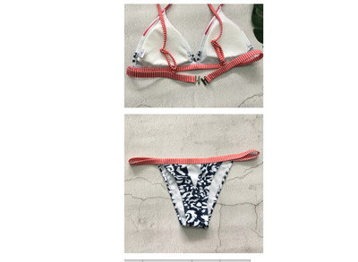 Bikini Estampado Rayas - Diseño Europeo Moderno Split Swimwear - Image 3