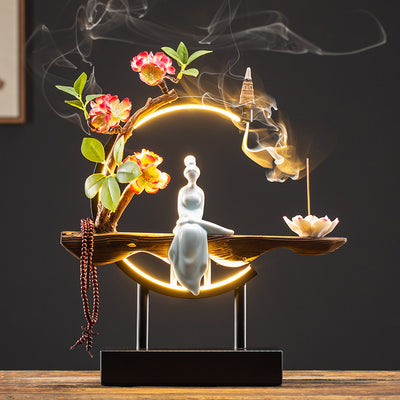 Quemador de Incienso Cascada Efecto Reflujo - Decoración Buda Cerámica con 20 Conos - Image 3