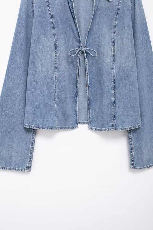 Camisa Denim Anudada Estilo Europeo y Americano para Chicas Modernas - Image 17