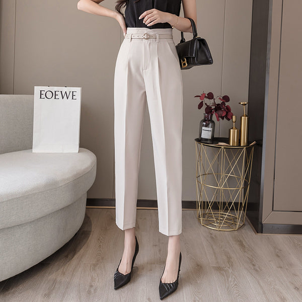 Pantalones Cropped Sueltos de Cintura Alta para Mujer