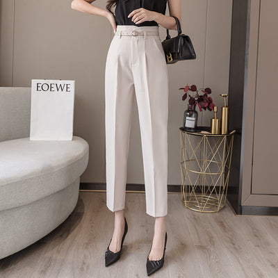 Pantalones Cropped Sueltos de Cintura Alta para Mujer