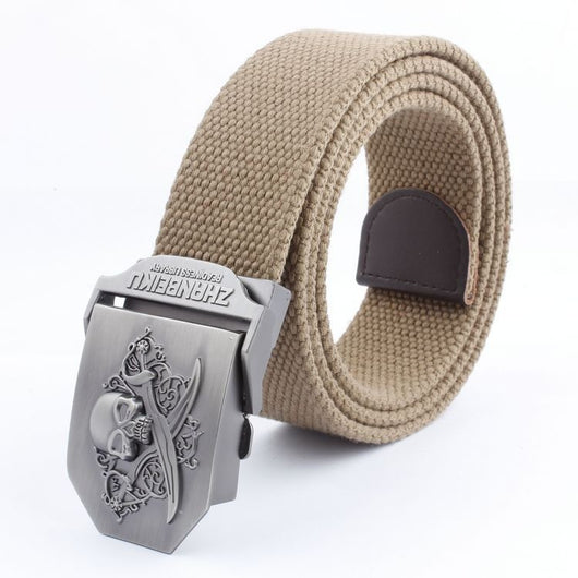 Cinturón Canvas con Hebilla Doble Calavera - Estilo Casual Versátil - Image 32