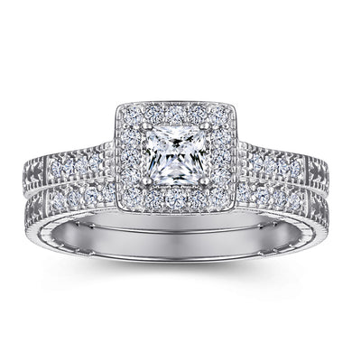 Anillo de Plata S925 Mujer Diseño Original Diamante Cuadrado - Image 4