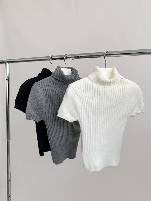 Polera Ajustada de Cuello Alto y Manga Corta - Image 20