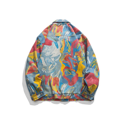 Chaqueta Denim Vintage con Graffiti de Tinta Artística - Image 8