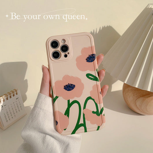 Funda para Celular con Flores Pintadas a Mano