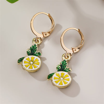 Aretes de Clip Frutal para Mujer - Uva y Fresa en Metal - Image 4