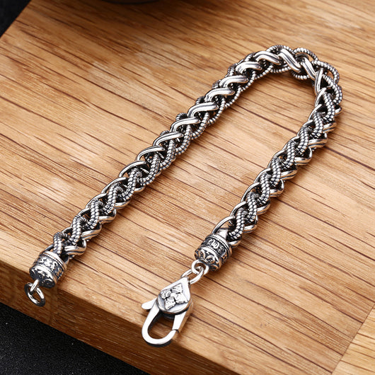 Pulsera de Plata Thai 925 Gruesa para Hombre con Diseño de Cuerda Dinámica Personalizable - Image 3