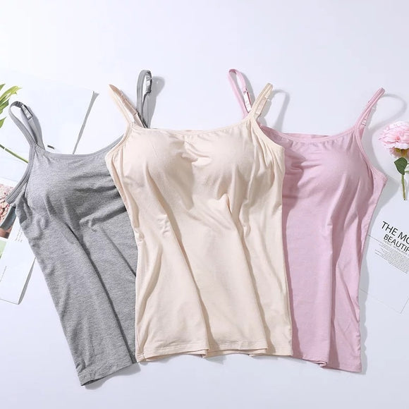 Chaleco Modal Ajustable para Mujer - Top Tubo Interior sin Sostén