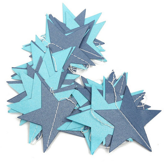 Guirnalda Decorativa de 4 Metros con Estrellas y Flores de Cartulina Perlada para Eventos - Image 5