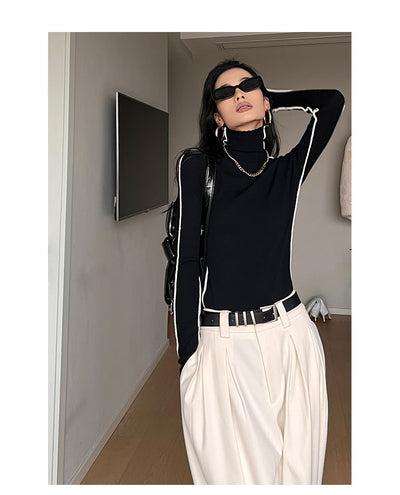 Pantalones Casuales Blancos de Cintura Alta Corte Recto para Mujer - Image 9