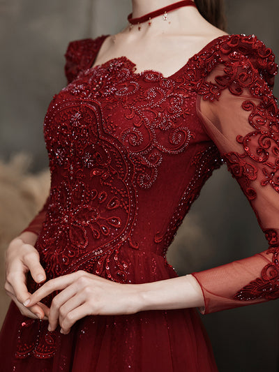 Vestido de Noche Elegante con Mangas para Mujer - Image 4