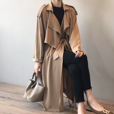 Abrigo Trinchera Largo para Mujer Estilo Británico Retro - Image 23