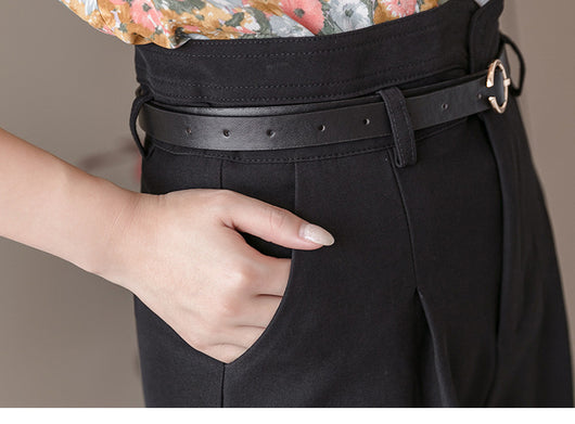 Pantalones Cropped Sueltos de Cintura Alta para Mujer - Image 12