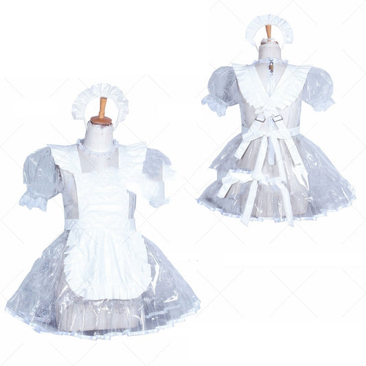 Disfraz de Sirvienta PVC Transparente Sensual