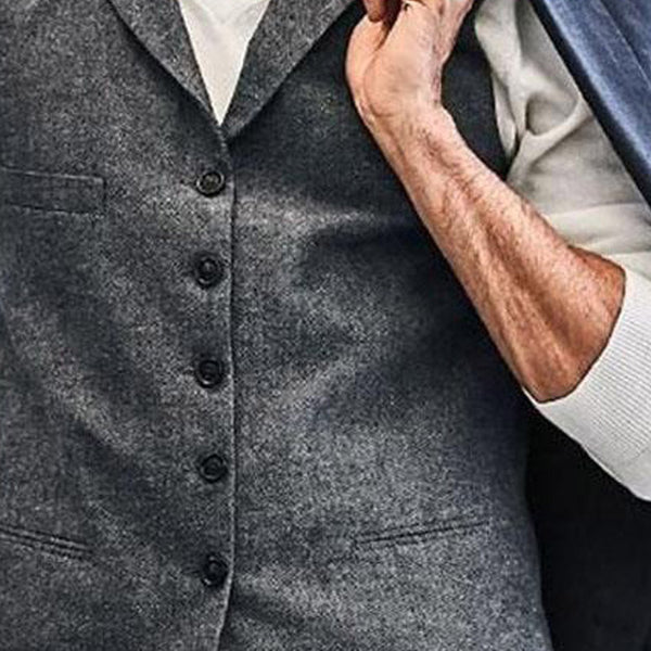 Chaleco Casual de Moda para Hombre - Solapa Simple Primavera Otoño