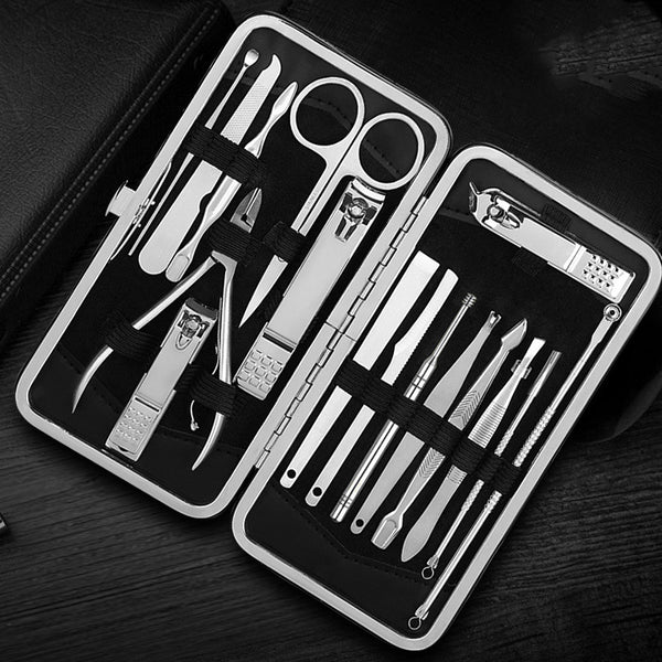 Juego de herramientas de manicura en acero inoxidable