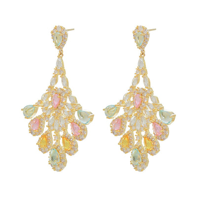 Aretes de Plata S925 con Circonitas Multicolores Incrustadas a Mano - Image 7