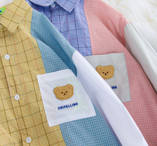 Camisa Cuadriculada Unisex con Contraste de Costuras de Diseño - Image 8