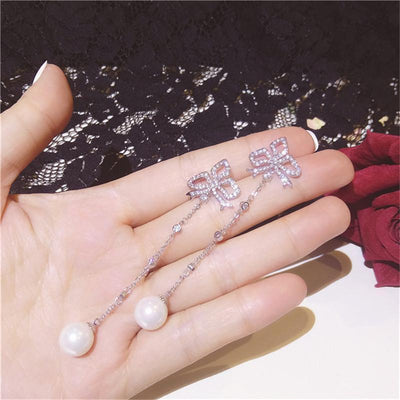 Aretes de Moño con Perla - Hipoalergénicos y Elegantes - Image 2