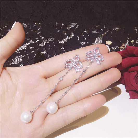 Aretes de Moño con Perla - Hipoalergénicos y Elegantes - Image 2
