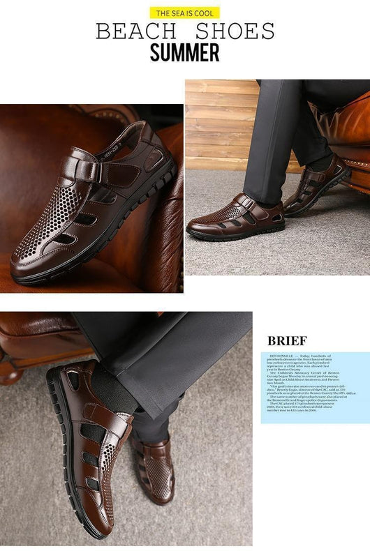 Sandalias de Cuero Perforadas para Hombre - Estilo Ejecutivo Casual - Image 19