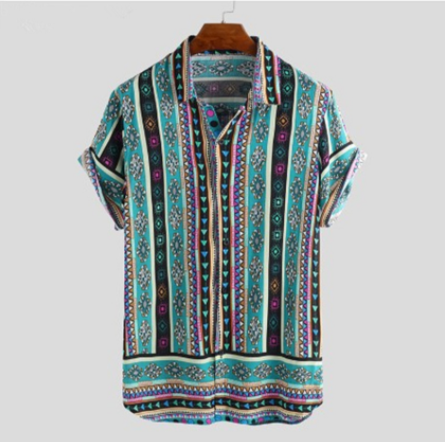 Camisa de Rayas para Hombre de Manga Corta - Image 5
