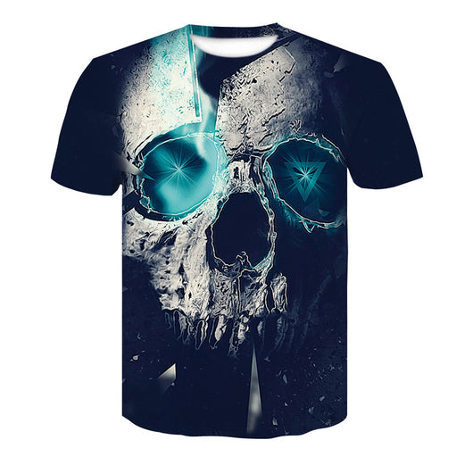 Playera Hombre Calavera Póker 3D - Cuello Redondo Manga Corta Verano Casual - Image 10