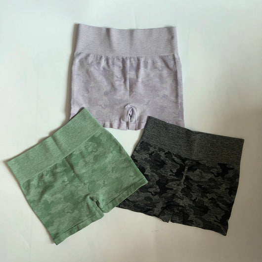 Shorts de Yoga Camuflaje Súper Elásticos sin Costuras