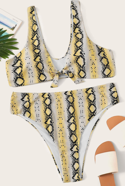 Traje de Baño Talla Grande con Nudo Cintura Alta Sensual - Image 12