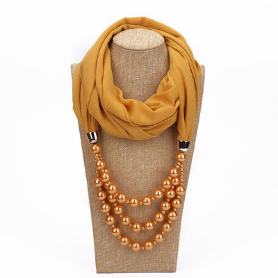 Collar de Perlas con Pañuelo Elegante - Image 2