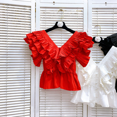 Blusa Francesa Ajustada al Busto con Escote en V - Efecto Reductor - Image 2