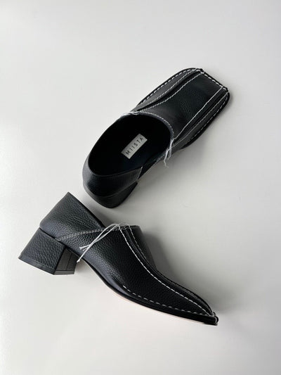 Zapato Retro Cuadrado Mujer Cuero Genuino Tacón Medio Grueso - Image 14