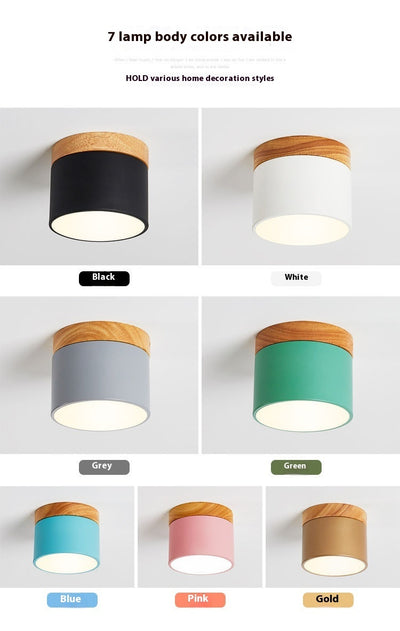 Lámpara de Madera Maciza para Pasillo y Balcón - Diseño Minimalista Macaron - Image 20