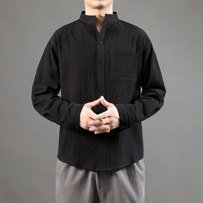 Camisa Juvenil de Algodón y Lino - Diseño Minimalista y Versátil - Image 3