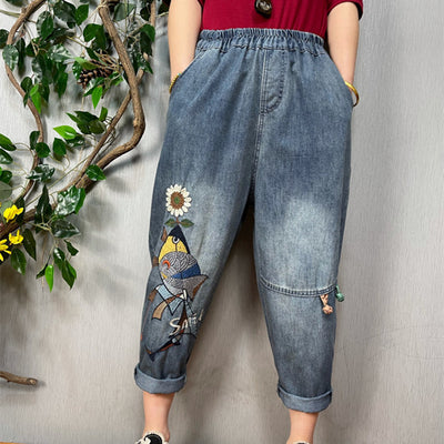 Jeans Vintage con Bordado Artístico para Mujer - Image 6