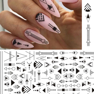 Calcomanías de Uñas Mariposa Negra con Flores Blancas - Adhesivas para Manicura - Image 2