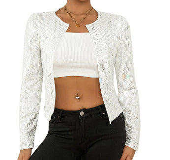 Chaqueta Cropped con Lentejuelas y Bloques de Color - Image 11