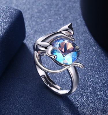 Anillo de Cristal con Gato