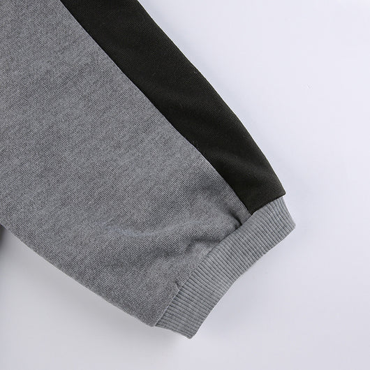 Blusa Suéter Patchwork Manga Larga Cuello Redondo Oversize para Mujer - Image 21