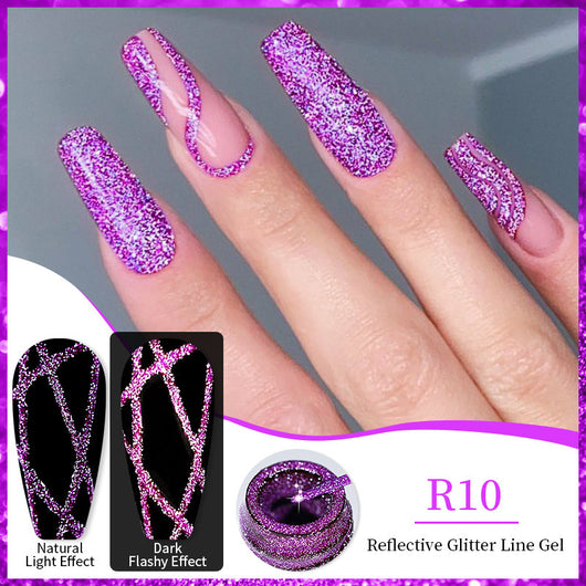 Gel de Uñas Efecto Espejo Brillante con Lentejuelas Reflectantes - Image 15