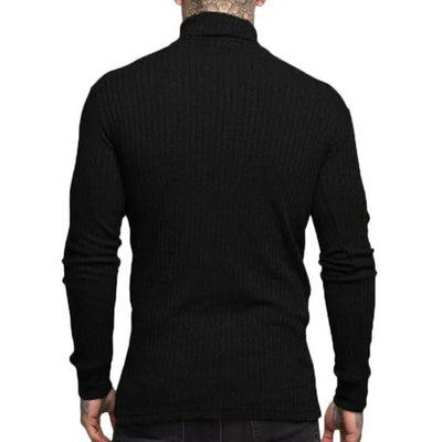 Suéter Tejido Slim Fit Cuello Alto con Rayas Retorcidas para Hombre - Image 27