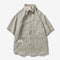 Camisa Suelta a Rayas con Múltiples Bolsillos para Hombre